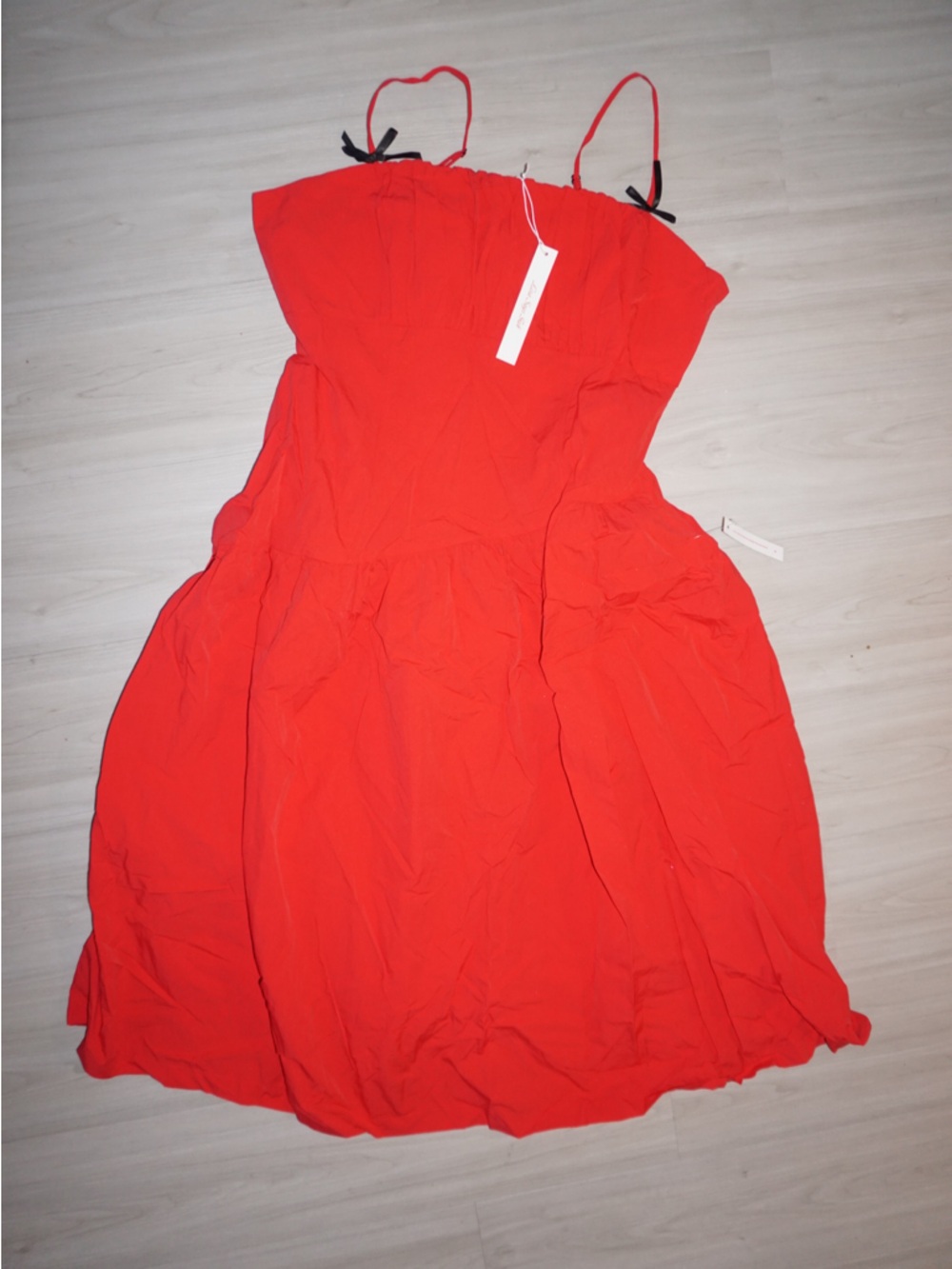 NWT Lisa Says Gah Meg Dress in Candy Red | Size XL | Spaghetti Strap Midi - Picture 7 of 7